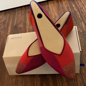 Rothy's Vibrant Red and Pink Flats